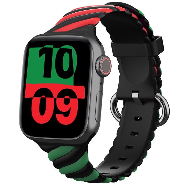 Two-color Twist Silicone Replacement Strap Watchband For Apple Watch Series