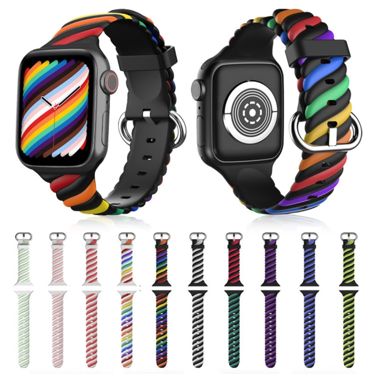 Two-color Twist Silicone Replacement Strap Watchband For Apple Watch Series