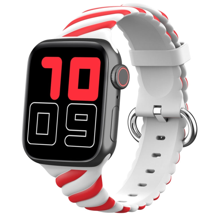 Two-color Twist Silicone Replacement Strap Watchband For Apple Watch Series