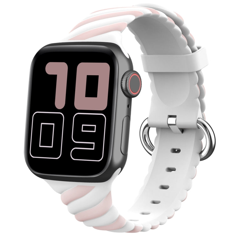 Two-color Twist Silicone Replacement Strap Watchband For Apple Watch Series