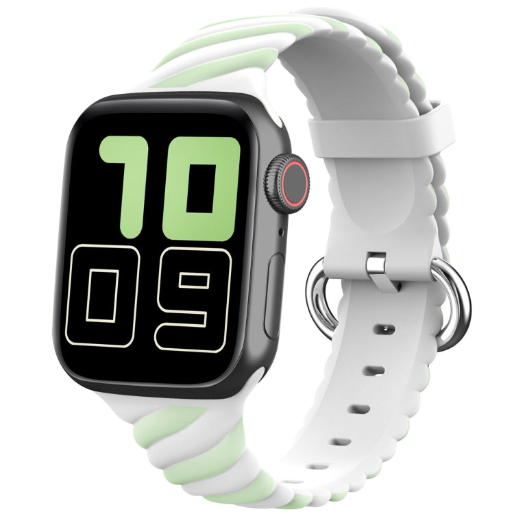 Two-color Twist Silicone Replacement Strap Watchband For Apple Watch Series