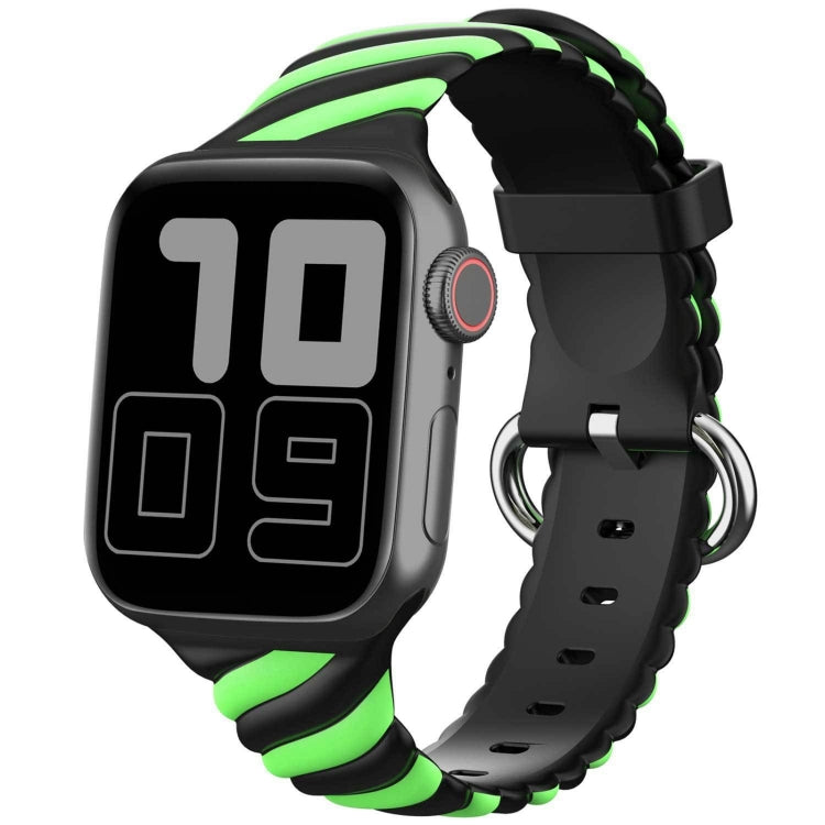 Two-color Twist Silicone Replacement Strap Watchband For Apple Watch Series