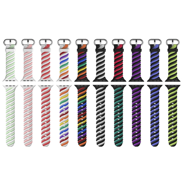 Two-color Twist Silicone Replacement Strap Watchband For Apple Watch Series