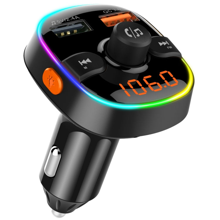 BC52 QC3.0 Fast Charging Car Colorful Atmosphere Light Bluetooth MP3 Player FM Transmitter ÎҵÄÉ̵ê