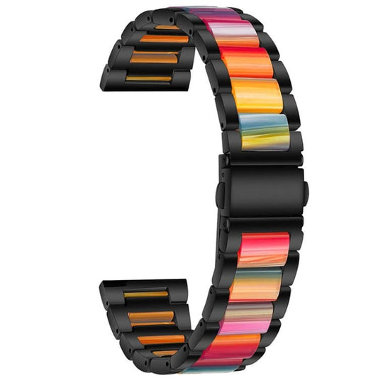 Universal Three-beads Stainless Steel + Resin Replacement Strap Watchband