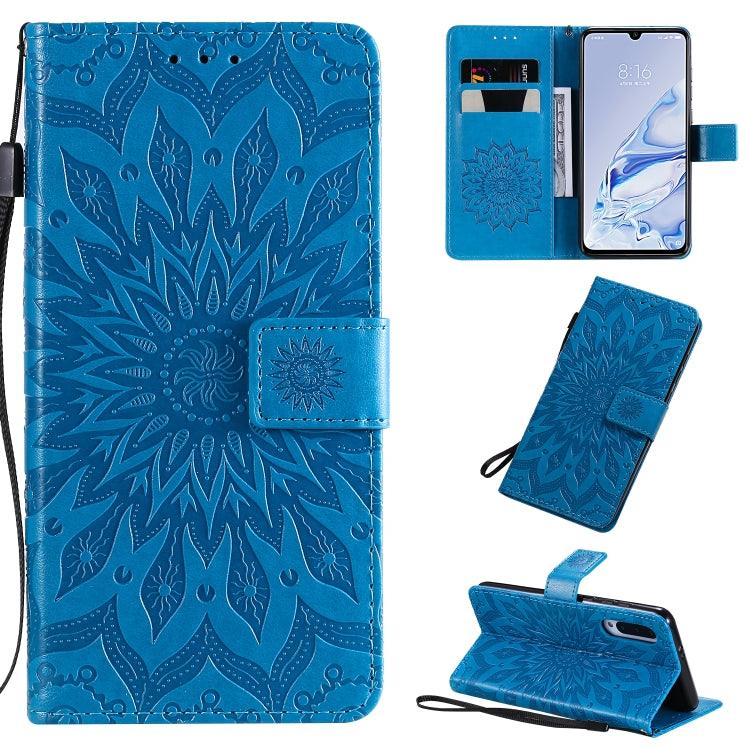 Pressed Printing Sunflower Pattern Horizontal Flip PU Leather Case with Holder & Card Slots & Wallet & Lanyard