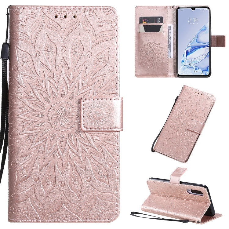 Pressed Printing Sunflower Pattern Horizontal Flip PU Leather Case with Holder & Card Slots & Wallet & Lanyard