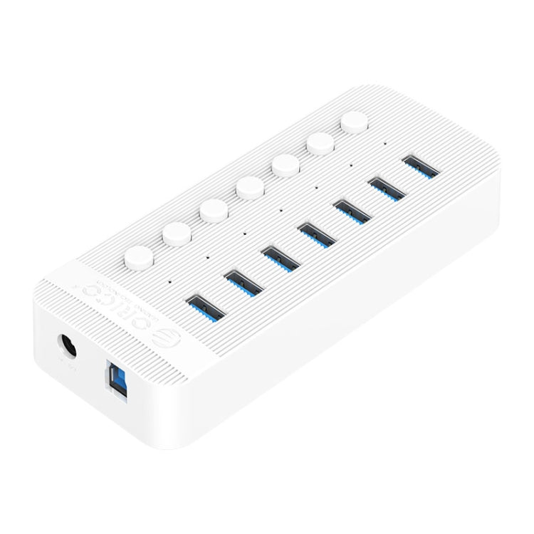 ORICO CT2U3-7AB-WH 7 In 1 Plastic Stripes Multi-Port USB HUB with Individual Switches My Store