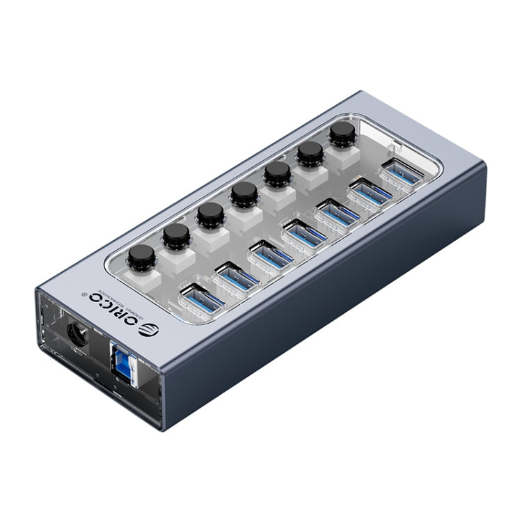 ORICO AT2U3-7AB-GY-BP 7 In 1 Aluminum Alloy Multi-Port USB HUB with Individual Switches My Store