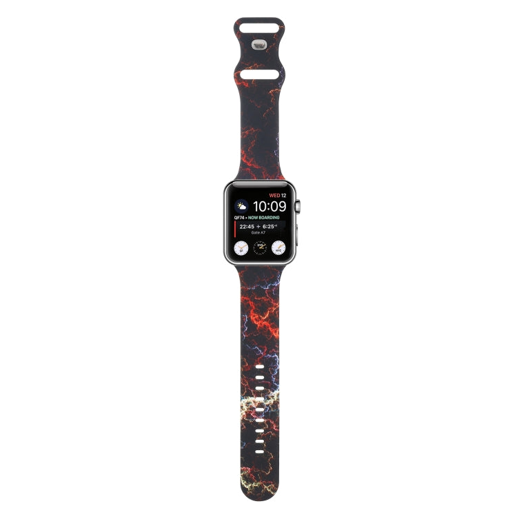 8-buckle Printed Replacement Strap Watchband For Apple Watch Series