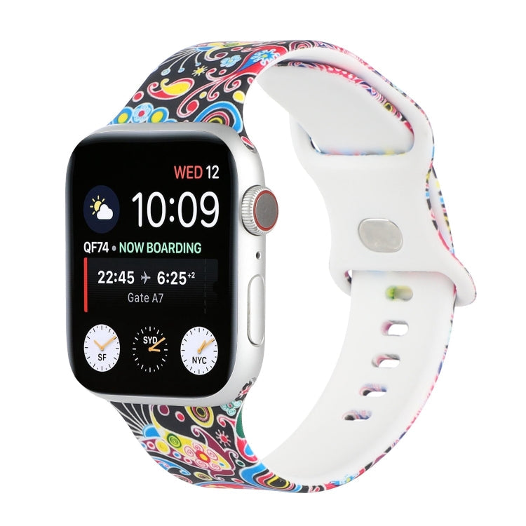 8-buckle Printed Replacement Strap Watchband For Apple Watch Series