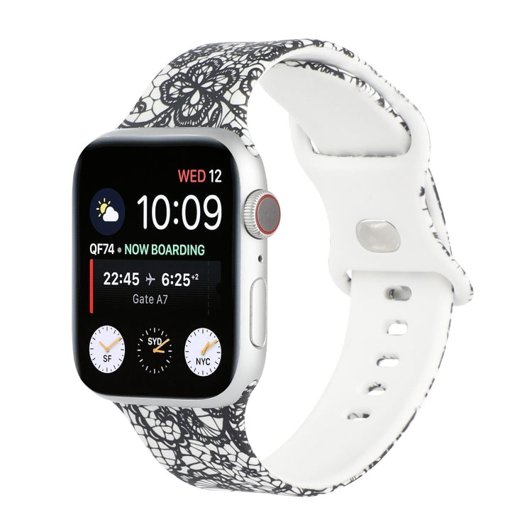 8-buckle Printed Replacement Strap Watchband For Apple Watch Series