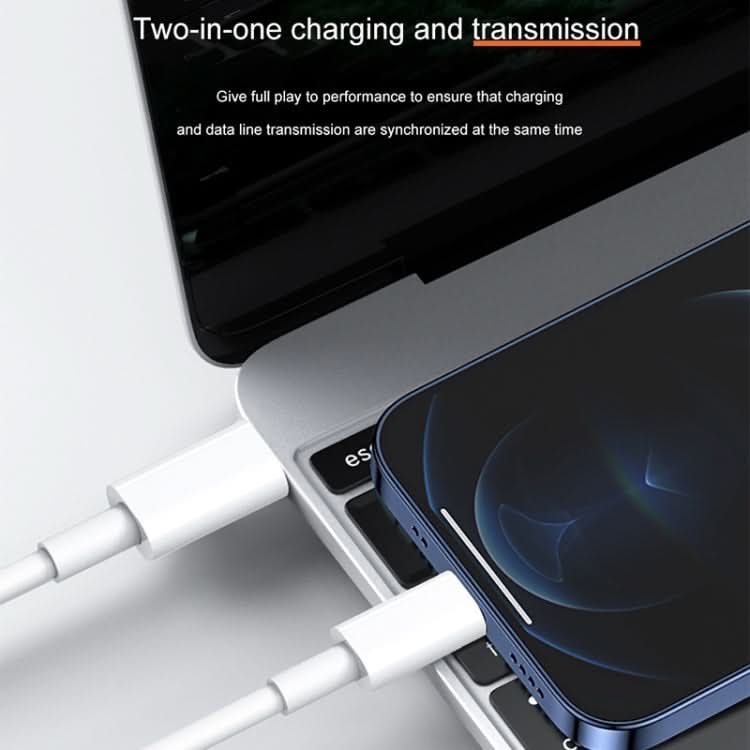 12W 5V/2A USB-C / Type-C to 8 Pin PD Fast Charging Cable, Cable Length: 1m