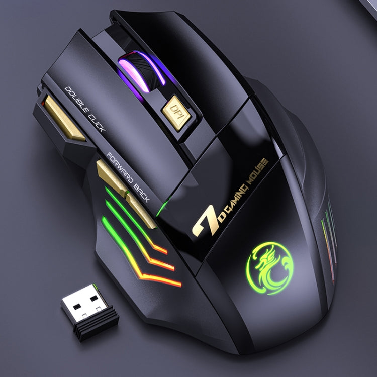 iMICE GW-X7 7-button Silent Rechargeable Wireless Gaming Mouse with Colorful RGB Lights My Store