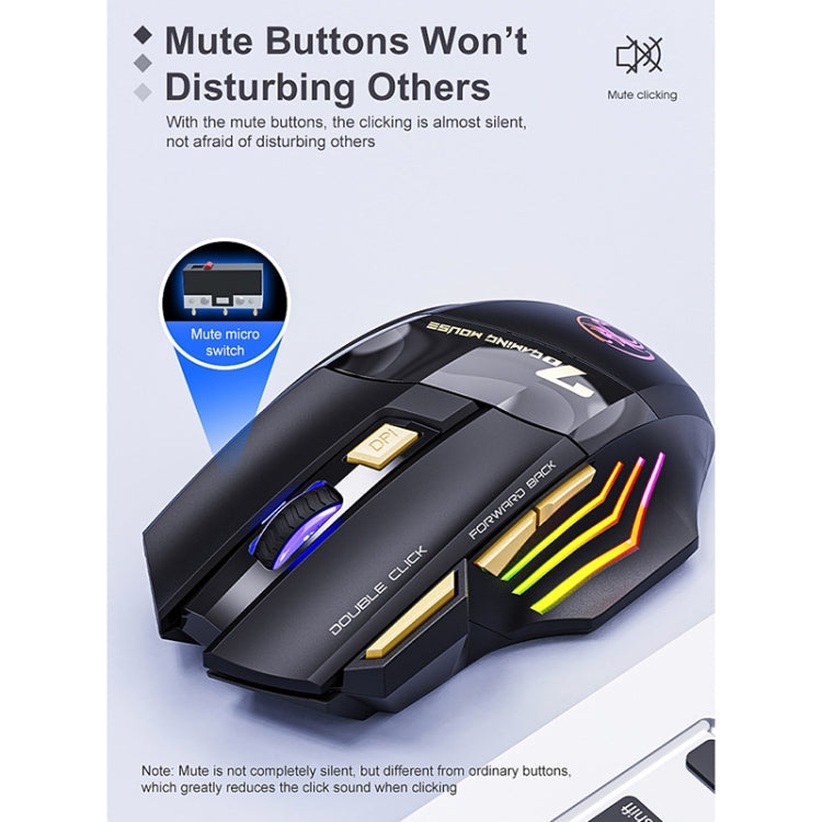 iMICE GW-X7 7-button Silent Rechargeable Wireless Gaming Mouse with Colorful RGB Lights My Store