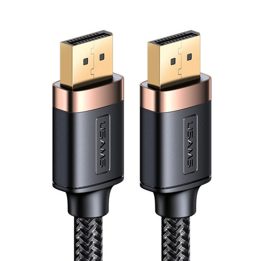 USAMS US-SJ531 U74 DP to DP 4K Glossy Aluminum Alloy HD Audio and Video Cable, Cable Length: 2m