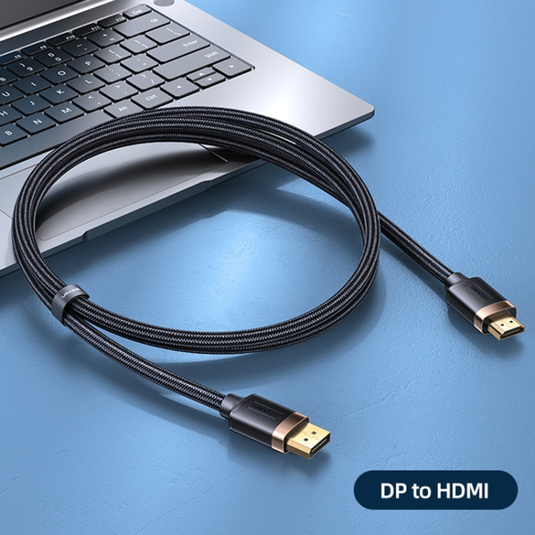 USAMS US-SJ530 U74 DP to HDMI 4K Glossy Aluminum Alloy HD Audio and Video Cable, Cable Length: 2m My Store