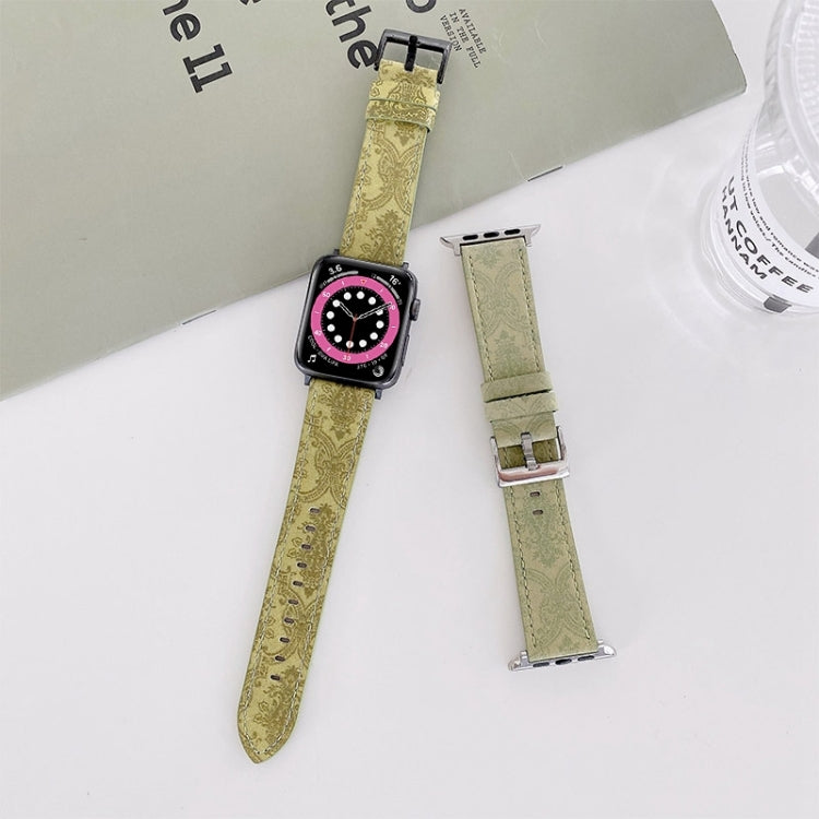 Ethnic Style Leather Replacement Watchband For Apple Watch Series