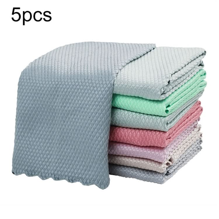 Non-Marking And Easy-To-Dry Fish Scale Rags Kitchen Cleaning Towels, Random Color Delivery Reluova