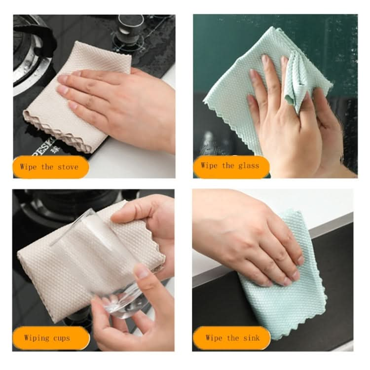 Non-Marking And Easy-To-Dry Fish Scale Rags Kitchen Cleaning Towels, Random Color Delivery Reluova