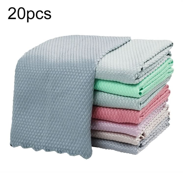 Non-Marking And Easy-To-Dry Fish Scale Rags Kitchen Cleaning Towels, Random Color Delivery Reluova