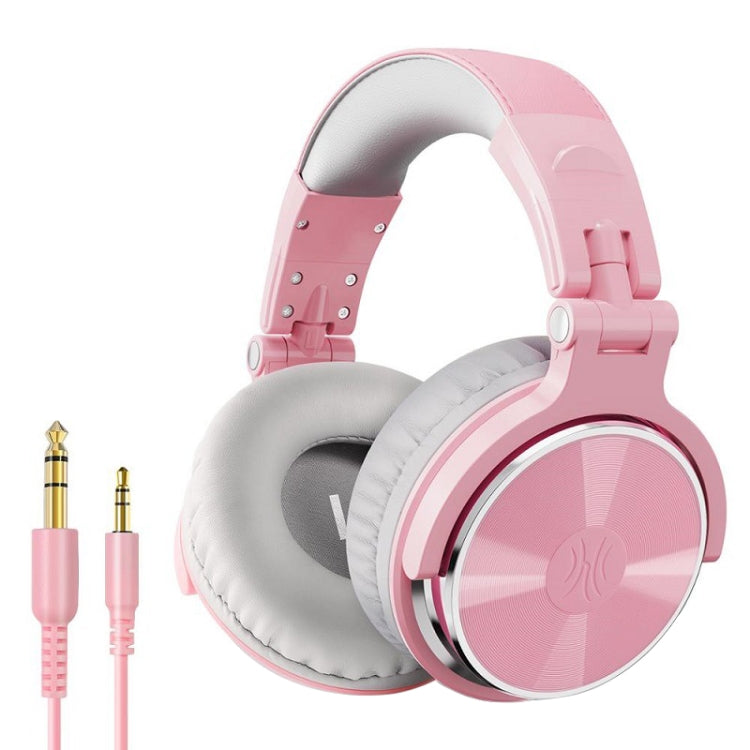 OneOdio Pro-10 Head-mounted Noise Reduction Wired Headphone with Microphone, Color:Pink My Store