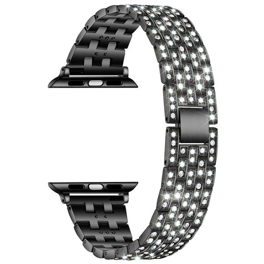 Five-beads Diamond Steel Replacement Strap Watchband For Apple Watch Series