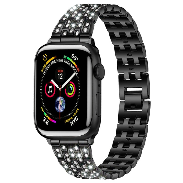 Five-beads Diamond Steel Replacement Strap Watchband For Apple Watch Series