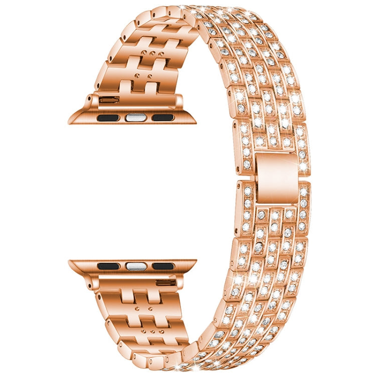 Five-beads Diamond Steel Replacement Strap Watchband For Apple Watch Series