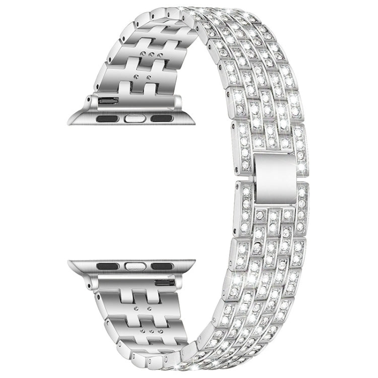 Five-beads Diamond Steel Replacement Strap Watchband For Apple Watch Series