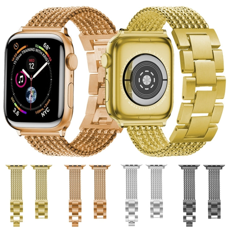 Six-chains Three-beads Steel Replacement Strap Watchband For Apple Watch Series