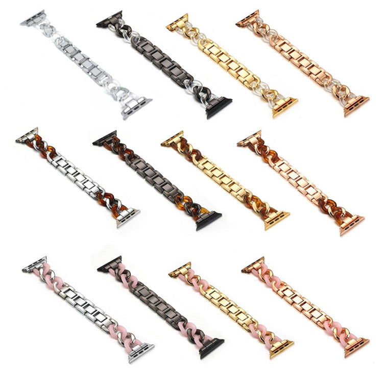 Cowboy Chain + Resin Metal Replacement Strap Watchband For Apple Watch Series