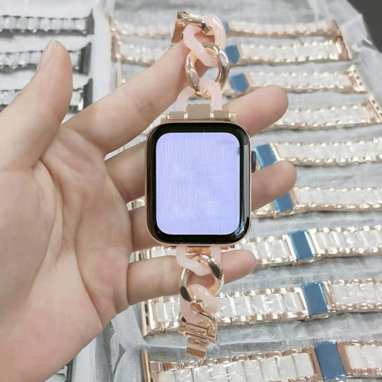 Cowboy Chain + Resin Metal Replacement Strap Watchband For Apple Watch Series