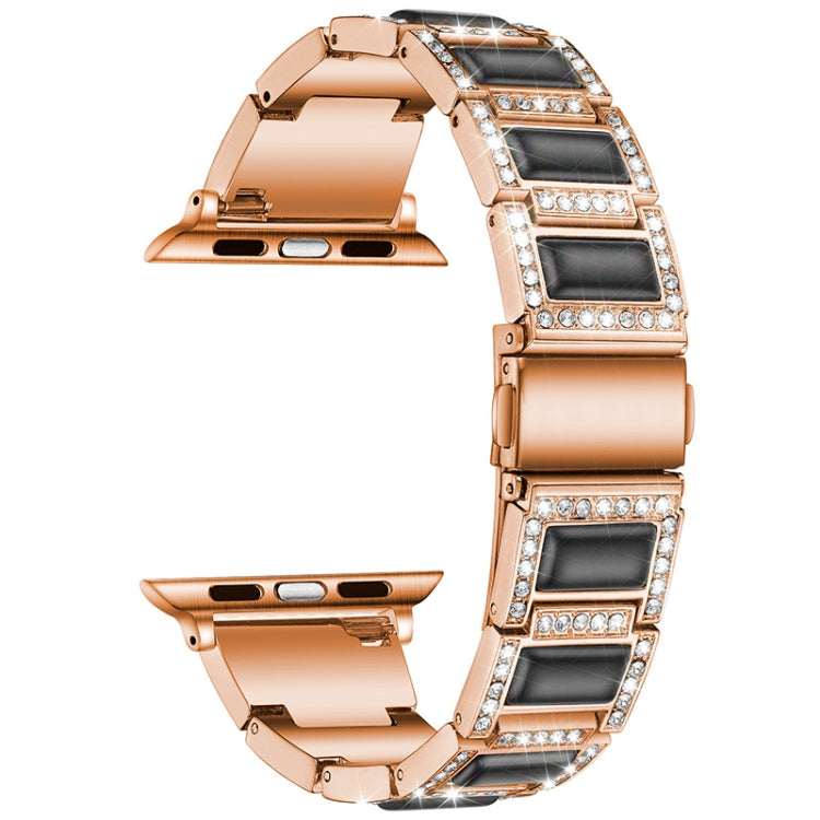 Three-beads Diamond + Gemstone Replacement Strap Watchband For Apple Watch Series