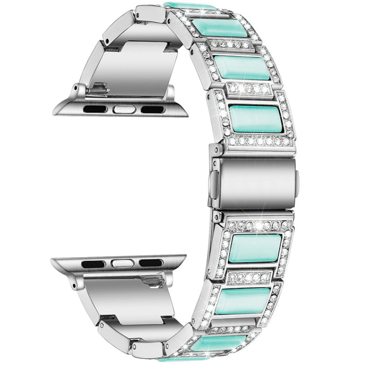 Three-beads Diamond + Gemstone Replacement Strap Watchband For Apple Watch Series