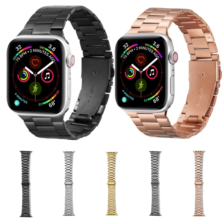 Ultra-thin Three-bead Metal Replacement Strap Watchband For Apple Watch Series