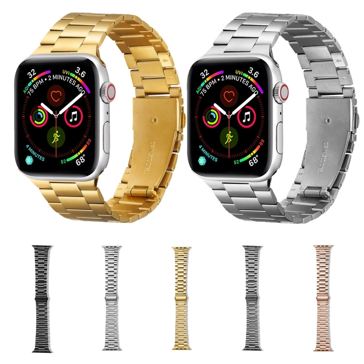 Ultra-thin Three-bead Metal Replacement Strap Watchband For Apple Watch Series