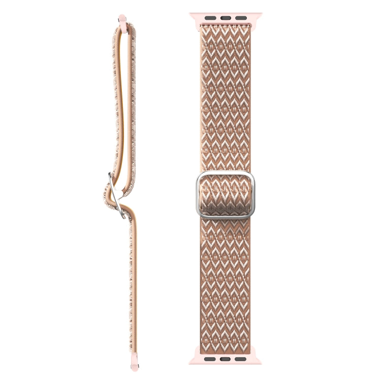 Adjustable Rhombic Texture Elastic Replacement Strap Watchband For Apple Watch Series