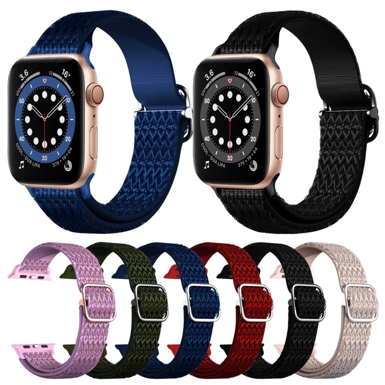 Adjustable Rhombic Texture Elastic Replacement Strap Watchband For Apple Watch Series