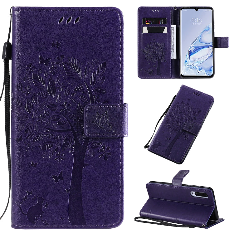 Tree & Cat Pattern Pressed Printing Horizontal Flip PU Leather Case with Holder & Card Slots & Wallet & Lanyard, Series 1 My Store