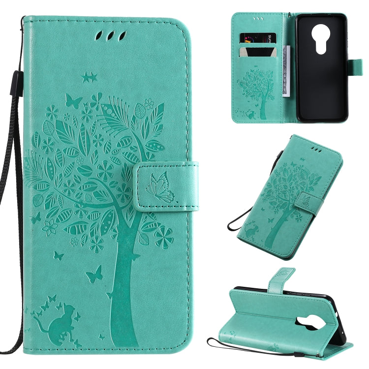 Tree & Cat Pattern Pressed Printing Horizontal Flip PU Leather Case with Holder & Card Slots & Wallet & Lanyard, Series 1 My Store