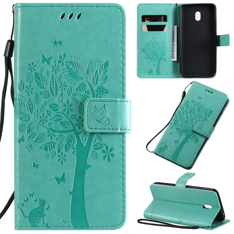 Tree & Cat Pattern Pressed Printing Horizontal Flip PU Leather Case with Holder & Card Slots & Wallet & Lanyard, Series 2 My Store