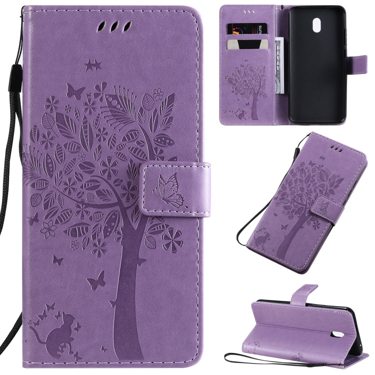 Tree & Cat Pattern Pressed Printing Horizontal Flip PU Leather Case with Holder & Card Slots & Wallet & Lanyard, Series 2 My Store