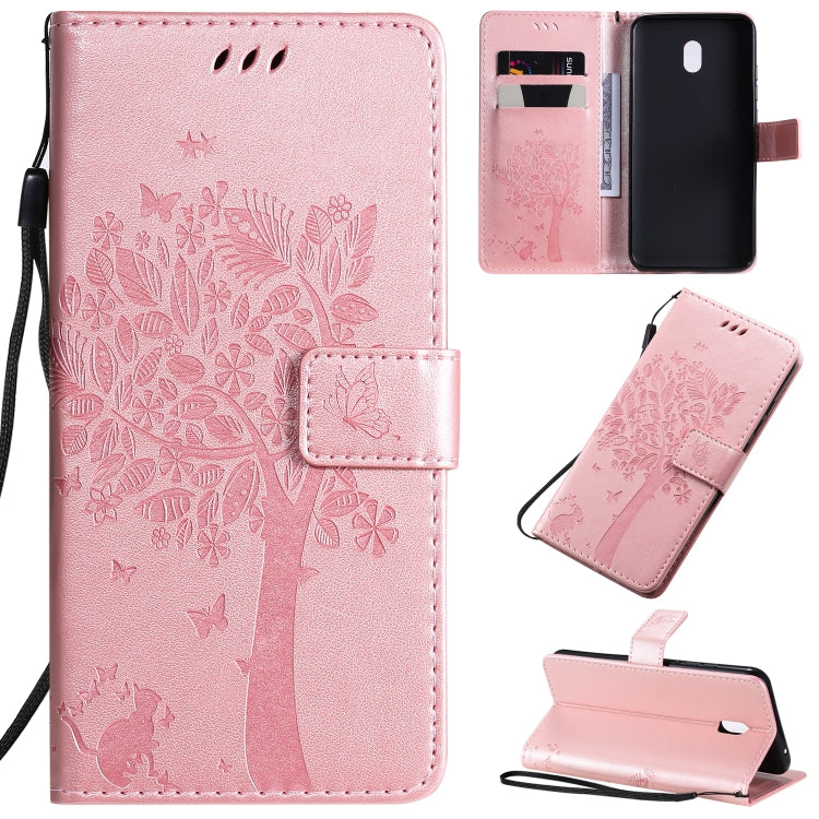 Tree & Cat Pattern Pressed Printing Horizontal Flip PU Leather Case with Holder & Card Slots & Wallet & Lanyard, Series 2 My Store