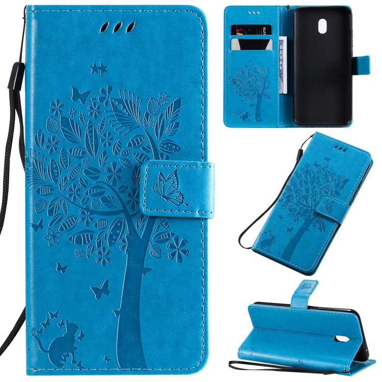 Tree & Cat Pattern Pressed Printing Horizontal Flip PU Leather Case with Holder & Card Slots & Wallet & Lanyard, Series 2 My Store