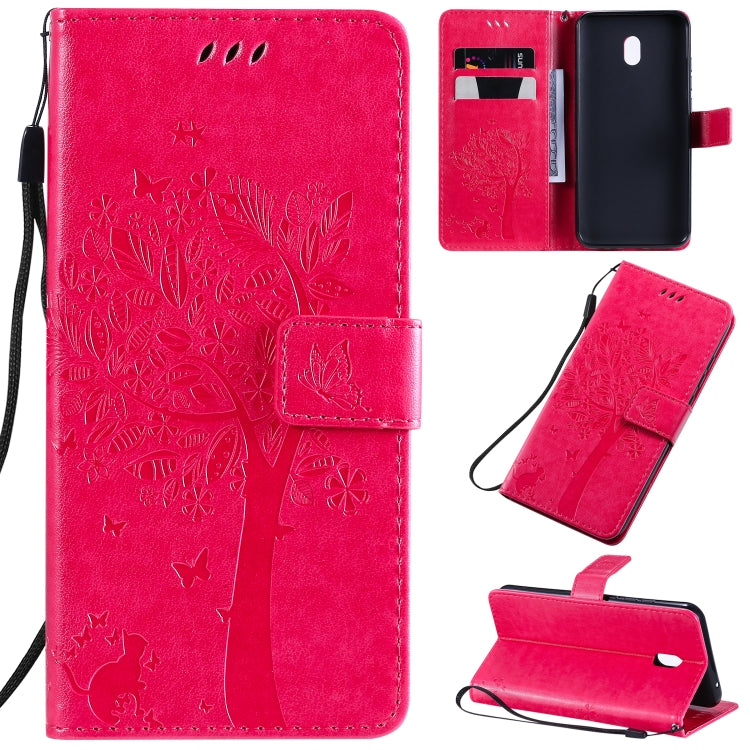 Tree & Cat Pattern Pressed Printing Horizontal Flip PU Leather Case with Holder & Card Slots & Wallet & Lanyard, Series 2 My Store