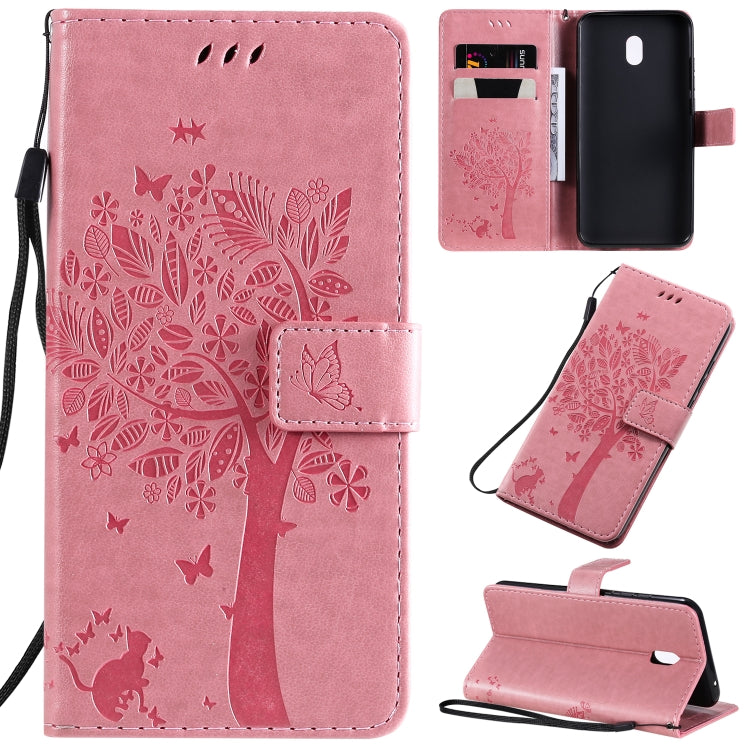 Tree & Cat Pattern Pressed Printing Horizontal Flip PU Leather Case with Holder & Card Slots & Wallet & Lanyard, Series 2 My Store