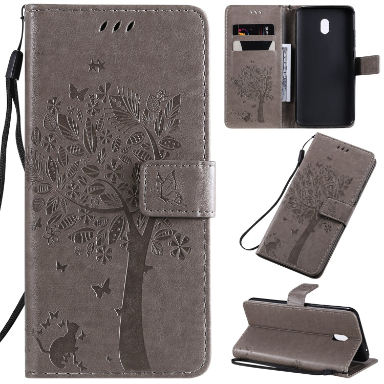 Tree & Cat Pattern Pressed Printing Horizontal Flip PU Leather Case with Holder & Card Slots & Wallet & Lanyard, Series 2 My Store