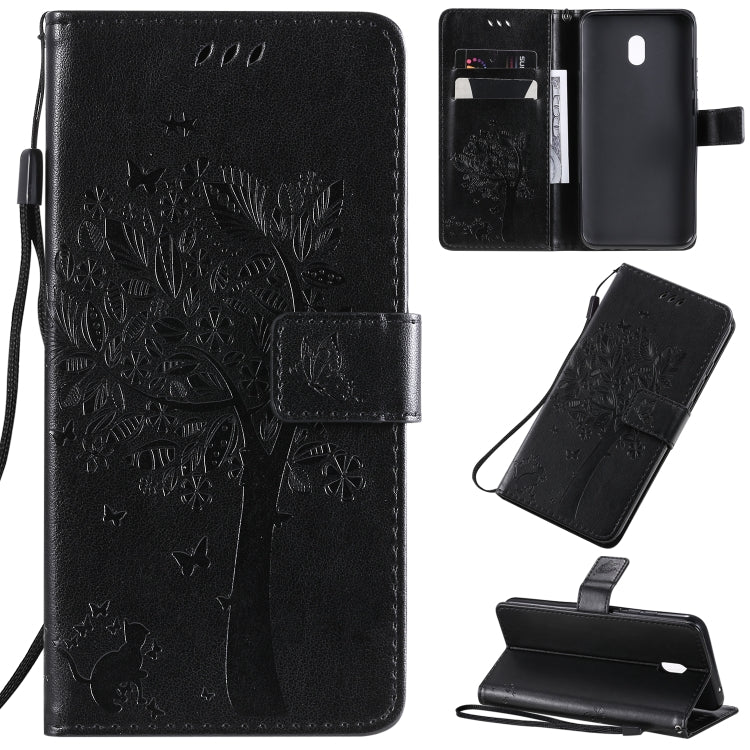 Tree & Cat Pattern Pressed Printing Horizontal Flip PU Leather Case with Holder & Card Slots & Wallet & Lanyard, Series 2 My Store