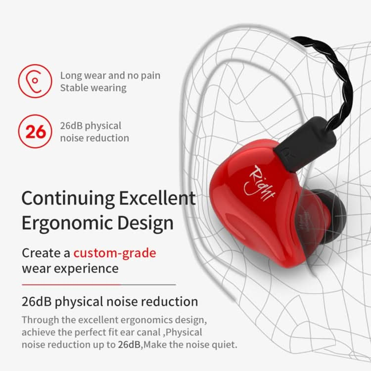 KZ ZS4 Ring Iron Hybrid Drive In-ear Wired Earphone,